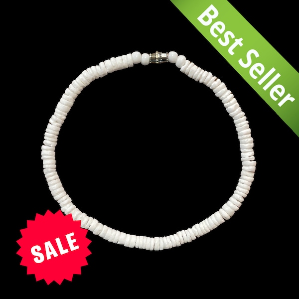 Tamaño personalizado genuino Puka Shell pulsera collar estilo hawaiano conchas unisex joyería de playa regalo él su recuerdo de la ciudad de playa envío rápido