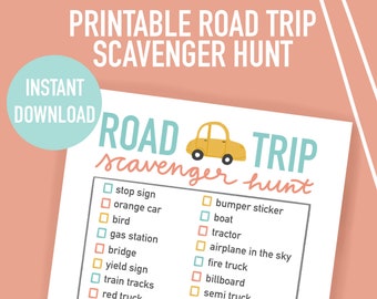 Printable Road Trip Scavenger Hunt, Travel Game, Summer Activity, Car Ride Entertainment, Social Distancing Activity, Instant Download Files