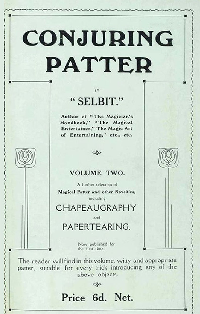 Conjuring Outlines CONJURING PATTER (vol. 2) by SELBIT (1910s) / Vintage Magic Instruction ...