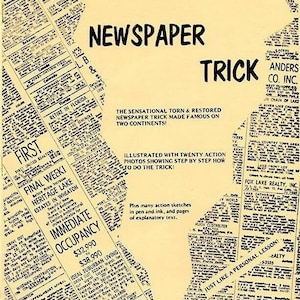Gene Anderson TORN & RESTORED NEWSPAPER Trick / Classic Magic Trick Instructions