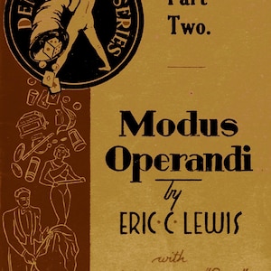 May include: A vintage book cover in gold and brown tones. The title "Modus Operandi" is in bold black lettering. The cover includes illustrations and the text "Demon Series" within a circular design.