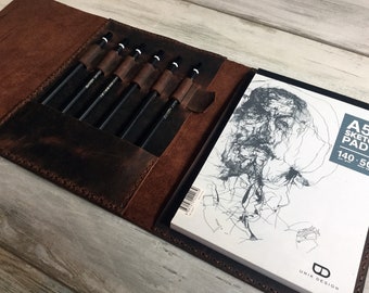  Leather bound sketchbook Etsy