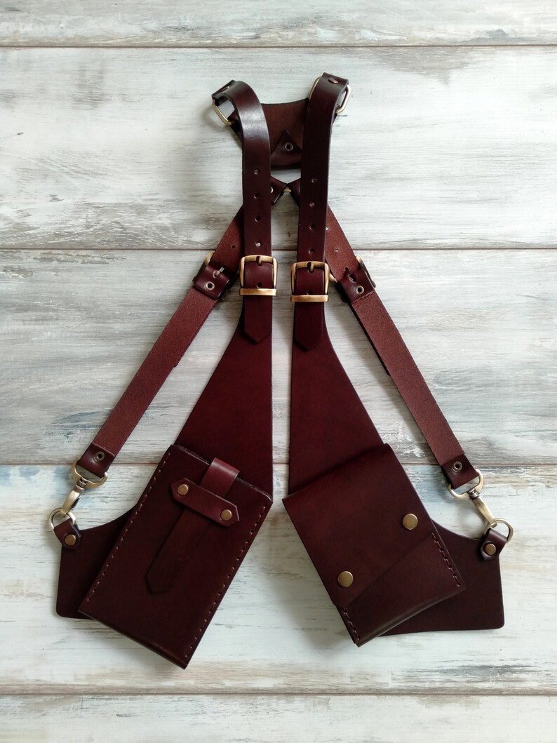 Leather Holster Bag Navy Leather Shoulder Bag Leather Festival Bag Burning man Double Holster Leather Hipster Bag Valentine/'s Day Gift