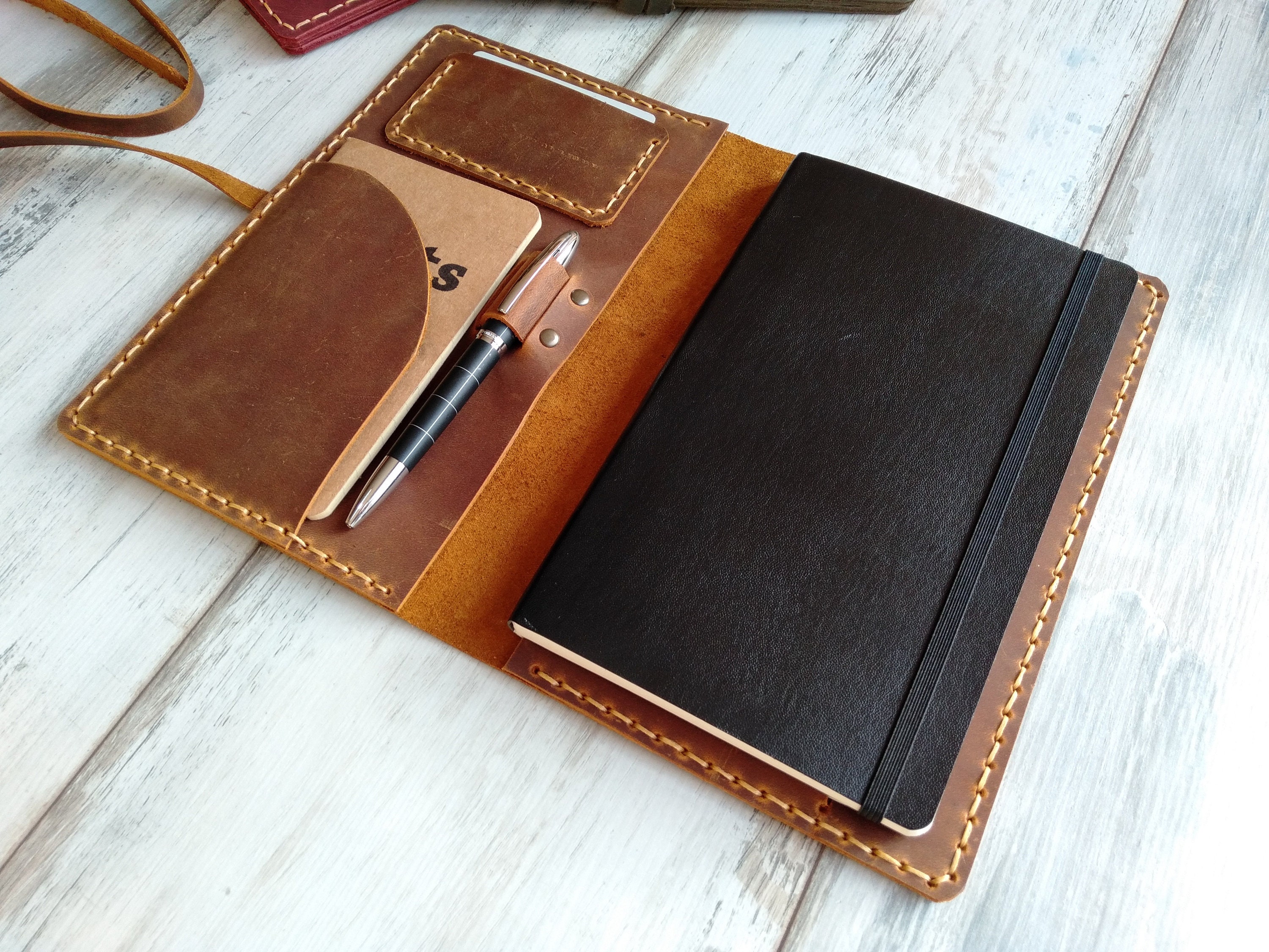 Yellow Leather Large Size Moleskine Organizer Leather Etsy