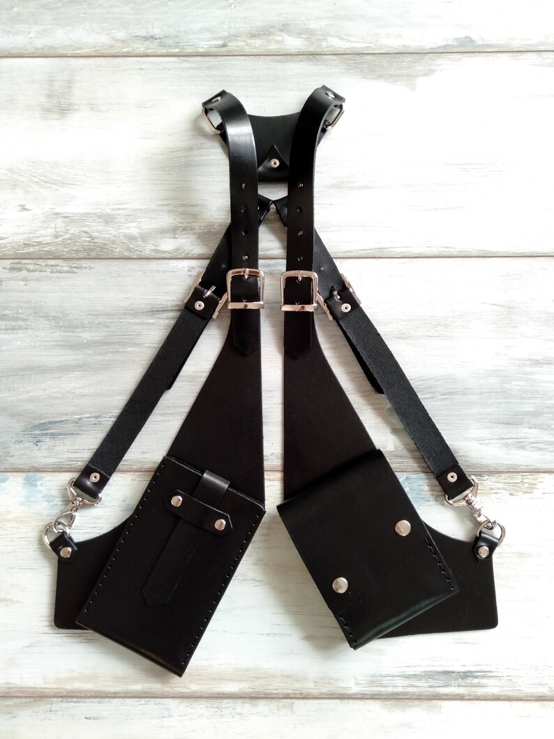 Leather Holster Bag Navy Leather Shoulder Bag Leather Festival Bag Burning man Double Holster Leather Hipster Bag Valentine/'s Day Gift