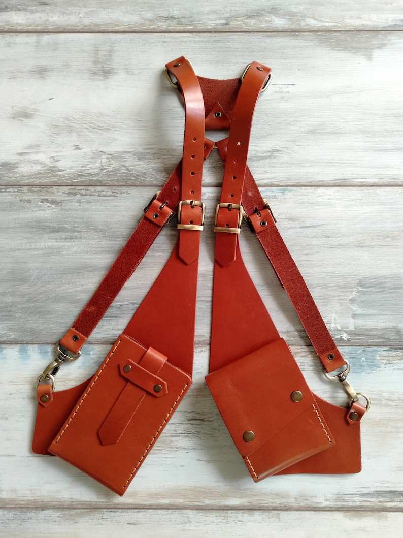 Leather Holster Bag Navy Leather Shoulder Bag Leather Festival Bag Burning man Double Holster Leather Hipster Bag Valentine/'s Day Gift