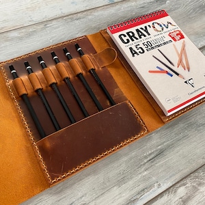 Rustic Leather A5 Sketchbook Cover Leather Drawing Book Cover Leather Refillable Sketchbook Notebook Cover Journal Case