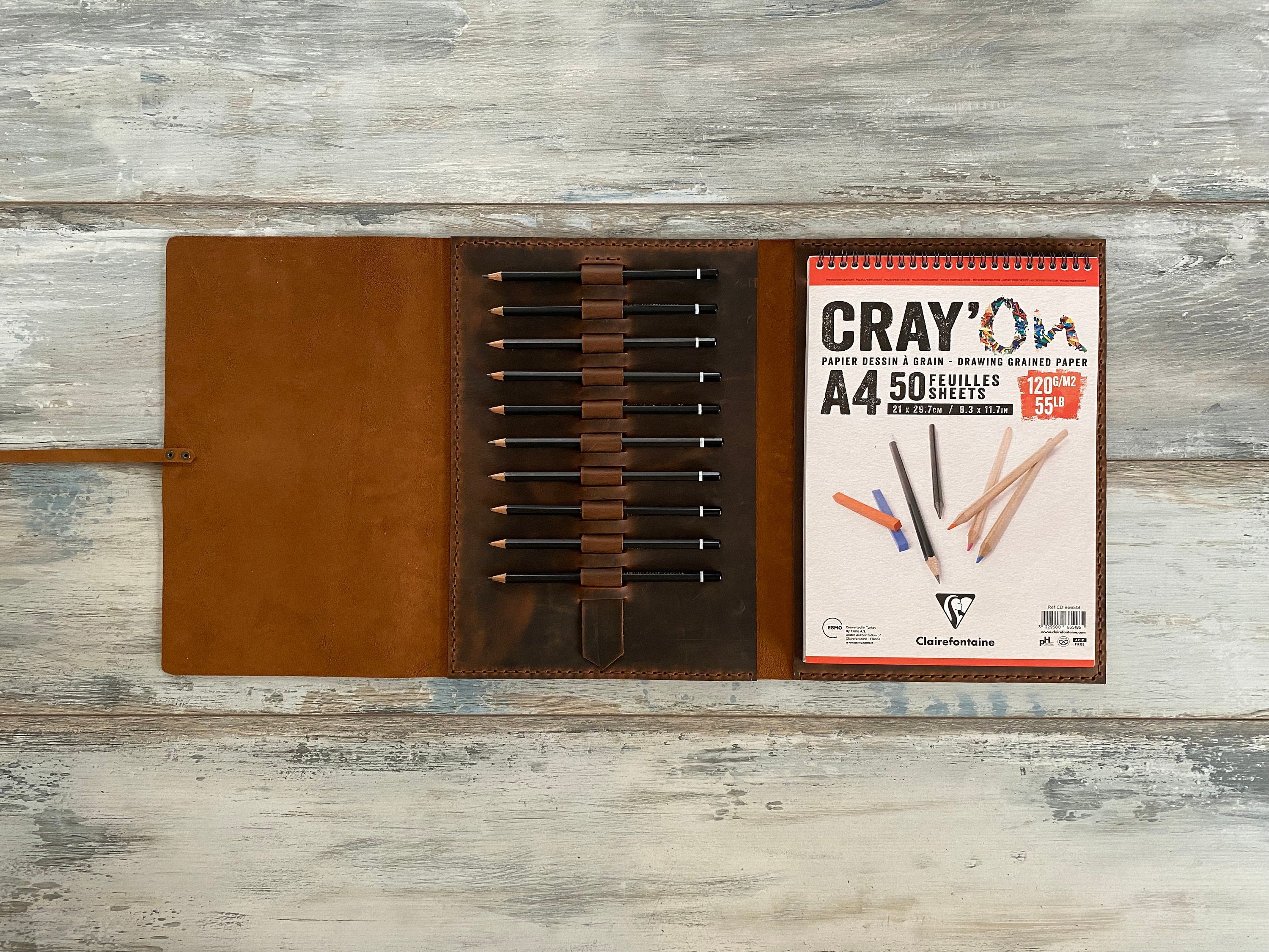 ターキー Brown Leather A4 Sketchbook Cover Leather Drawing Book Cover