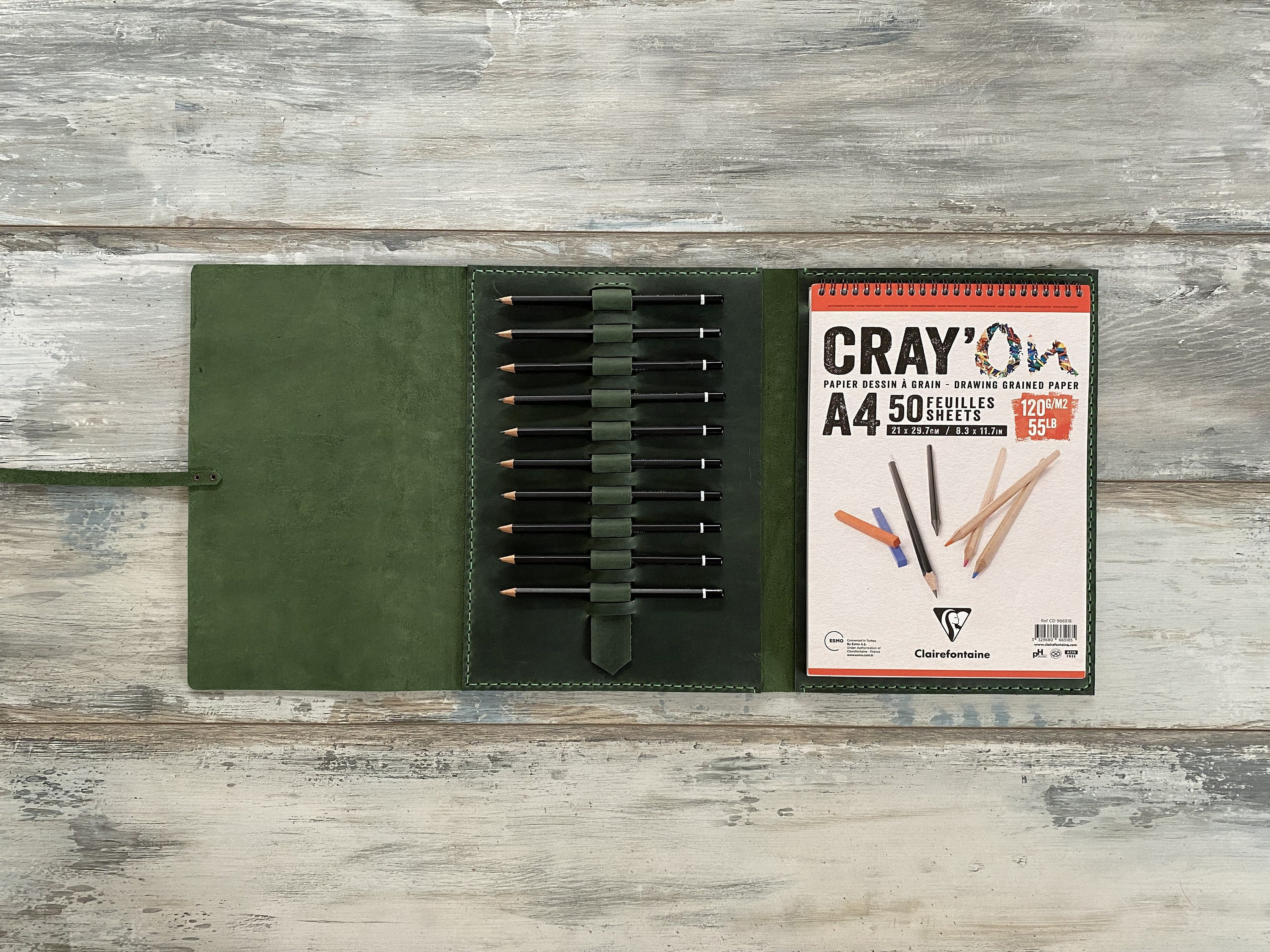 ターキー Navy Leather A5 Sketchbook Cover Leather Drawing Book Cover