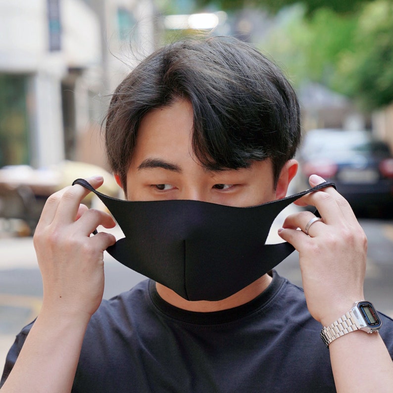 100PcSet BLACK Korea Celebrity Kpop Mask Washable Reusable Etsy