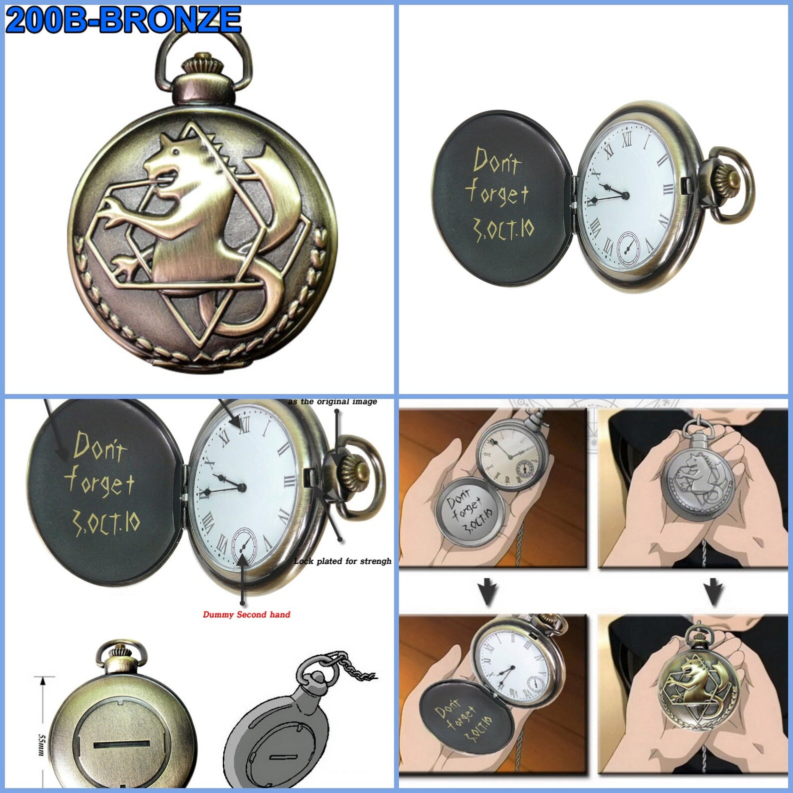 Official licensed fullmetal alchemist ed pocket watch Made in Etsy