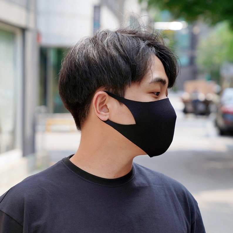 100PcSet BLACK Korea Celebrity Kpop Mask Washable Reusable Etsy