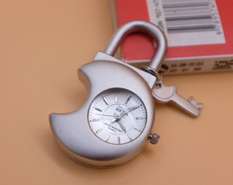 Luna Keychain Miniature Interior Clock Made in KOREA Minimalism Steampunk Style