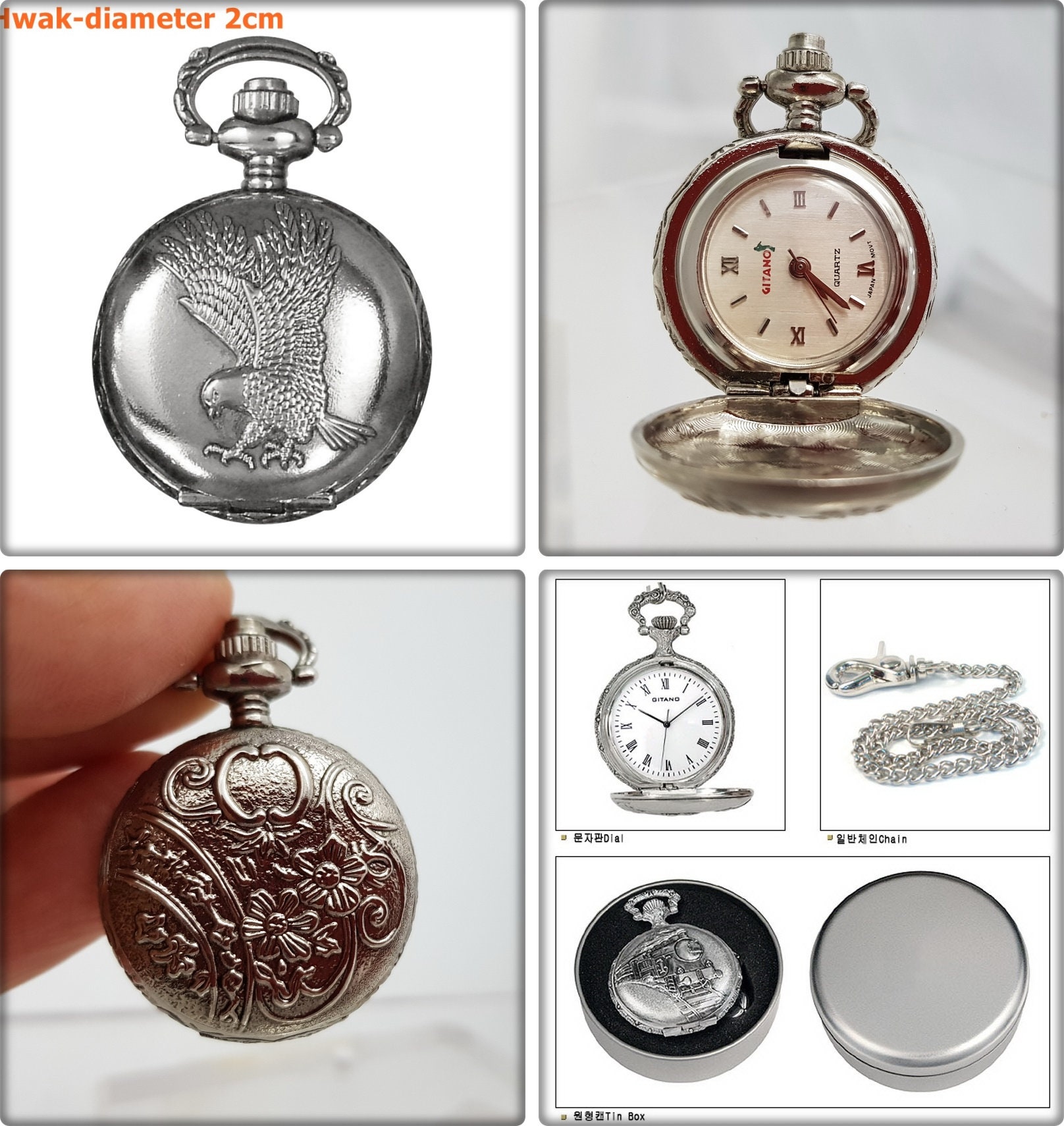 Unique Antique Pocket Watch Tin Gift Box Japan Mov't Etsy