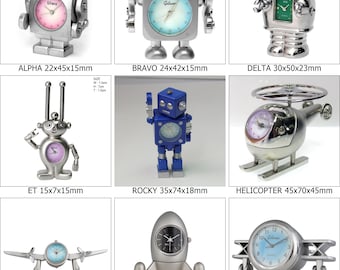 Mini Cute  Robot & Air Plane Table Clock For Home Deco / ET0016