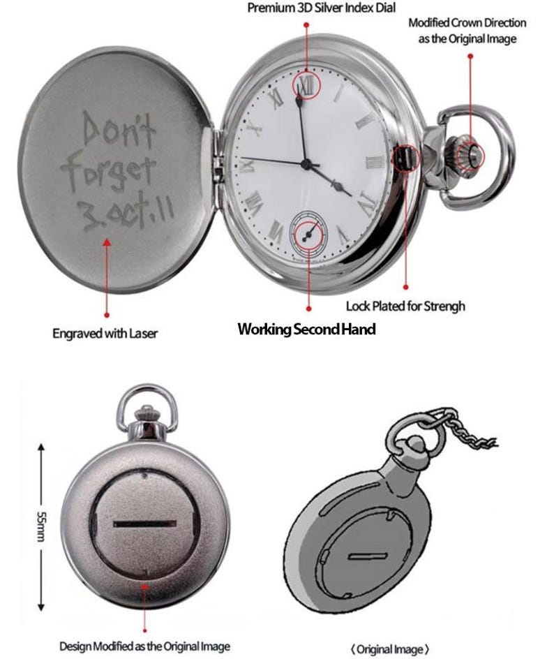 Official Licensed Fullmetal Alchemist Edward Elric Cosplay(costume) Pocket Watch Made in Korea - Shinning Plate Ver. Free Gift EVENT image 5