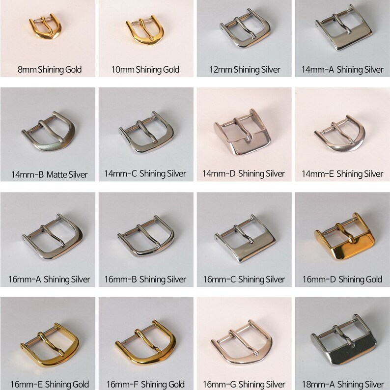 Watch Buckle Clasp Collection 8mm 10mm 12mm 14mm 16mm 18mm Etsy