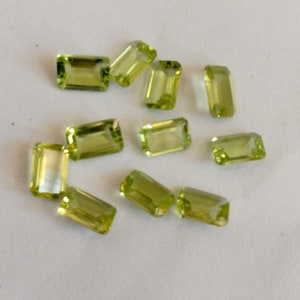 Natural Peridot Octagon Faceted Cut 5x7mm To 6x8mm Wholesale loose Gemstone