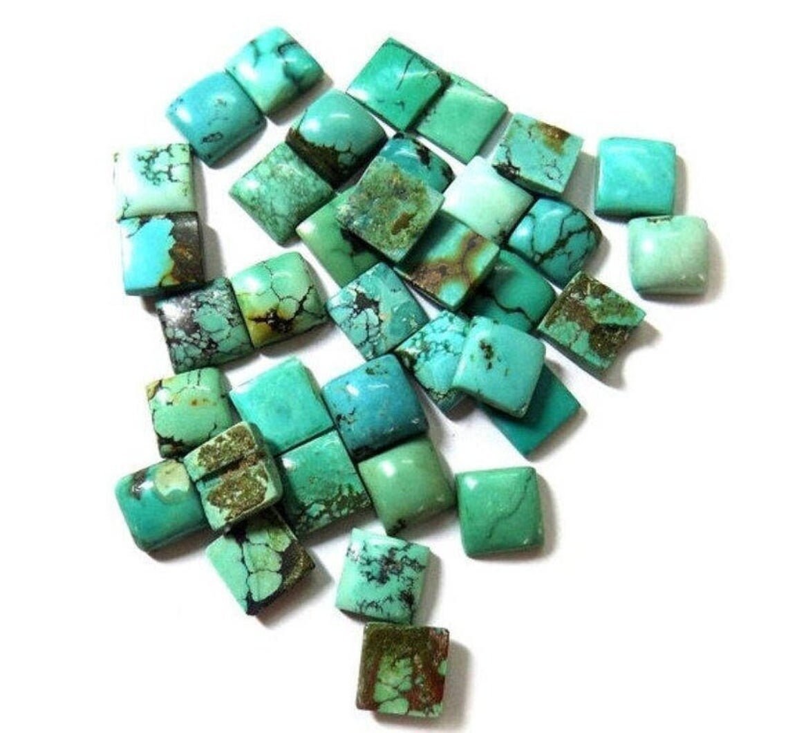 Torquoise Square Natural Tibetan Turquoise Square Cabochon 5mm to 20mm Loose | Etsy