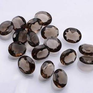 Natural Smoky Quartz Oval Faceted Cut Calibrated Loose Gemstone 6x8,7x9,8x10,9x11,10x12,10x14,12x16,13x18,15x20,16x22,18x25,20x25mm