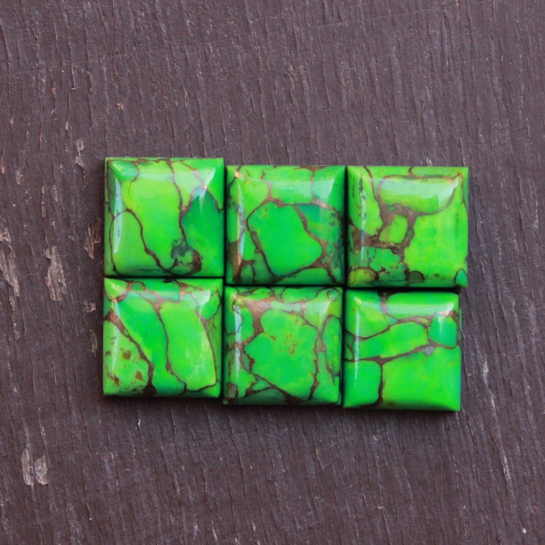 Natural Green Copper Turquoise Square Cabochon 5mm to 20mm Loose Gemstone 5mm 6mm 7mm 8mm 9mm 10mm 12mm 15mm 16mm 17mm 18mm 20mm