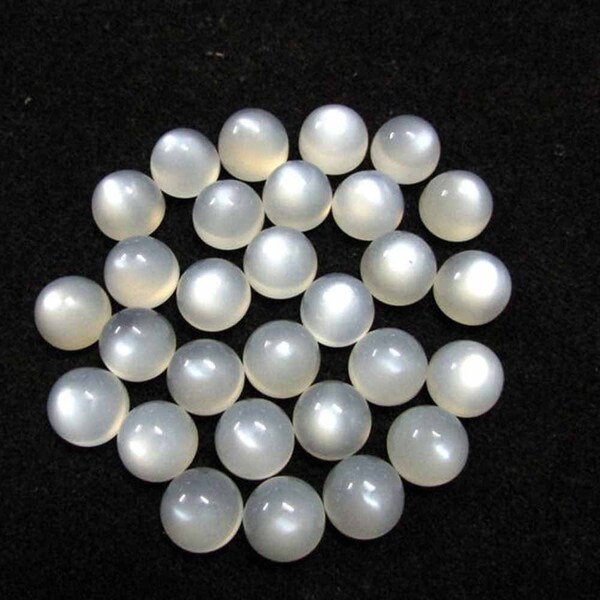 Natural White Moonstone Round Cabochon 3mm to 15mm Wholesale Loose Gemstone