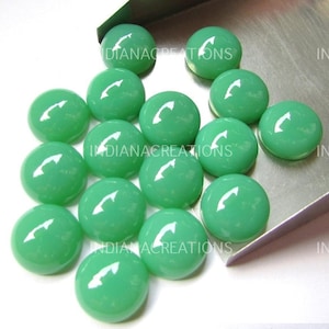 Natural Chrysoprase Round Loose Calibrated Jewelry Gemstone Wholesale Green Chrysoprase Cabochons 3,4,5,6,7,8,9,10,11,12,13,14,15mm