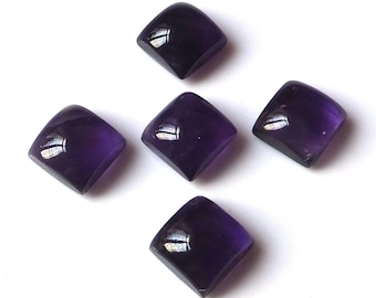 Natural Purple Amethyst Square Cabochon 5mm To 15mm Loose Gemstone