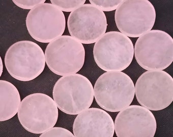 50 Pcs Natural Rose Quartz 8x8 mm Round Both Side Flat Back Loose Gemtone