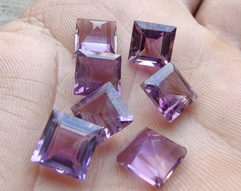 Natürliche lila Amethyst Quadrat facettiert 5 mm bis 15 mm Edelstein locker