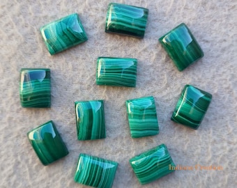 Cabochon rettangolare di malachite naturale 6 x 8 mm (20 x 25 mm) Pietra preziosa sfusa