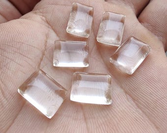 Naturalny kryształ kwarcu prostokątny kaboszon 6 x 8 mm 20 x 25 mm Luźny kamień szlachetny