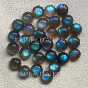 Top Quality Natural Blue Fire Labradorite Round Cabochon Flatback Calibrated Gemstone 3,4,5,6,7,8,9,10,11,12,13,14,15,16,17,18,19,20mm