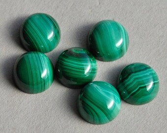 Cabochon rotondo di malachite naturale, 5-20 mm, pietra preziosa sfusa