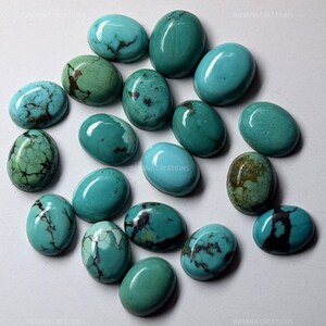 Natural Tibetan Turquoise Oval Cabochon Calibrated Loose Gemstone 6x8mm,7x9mm,8x10mm,9x11mm,10x12mm,10x14mm