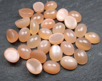 Natural Peach Moonstone Oval Cabochon 3x5mm 12x16mm Loose Gemstone