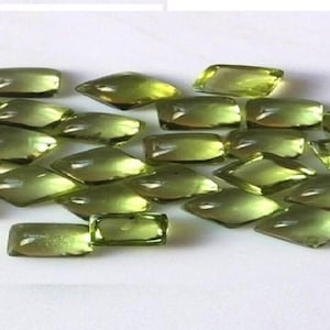 Cabujón rectangular de peridoto natural de 5 x 7 mm y 6 x 8 mm (piedra preciosa suelta).