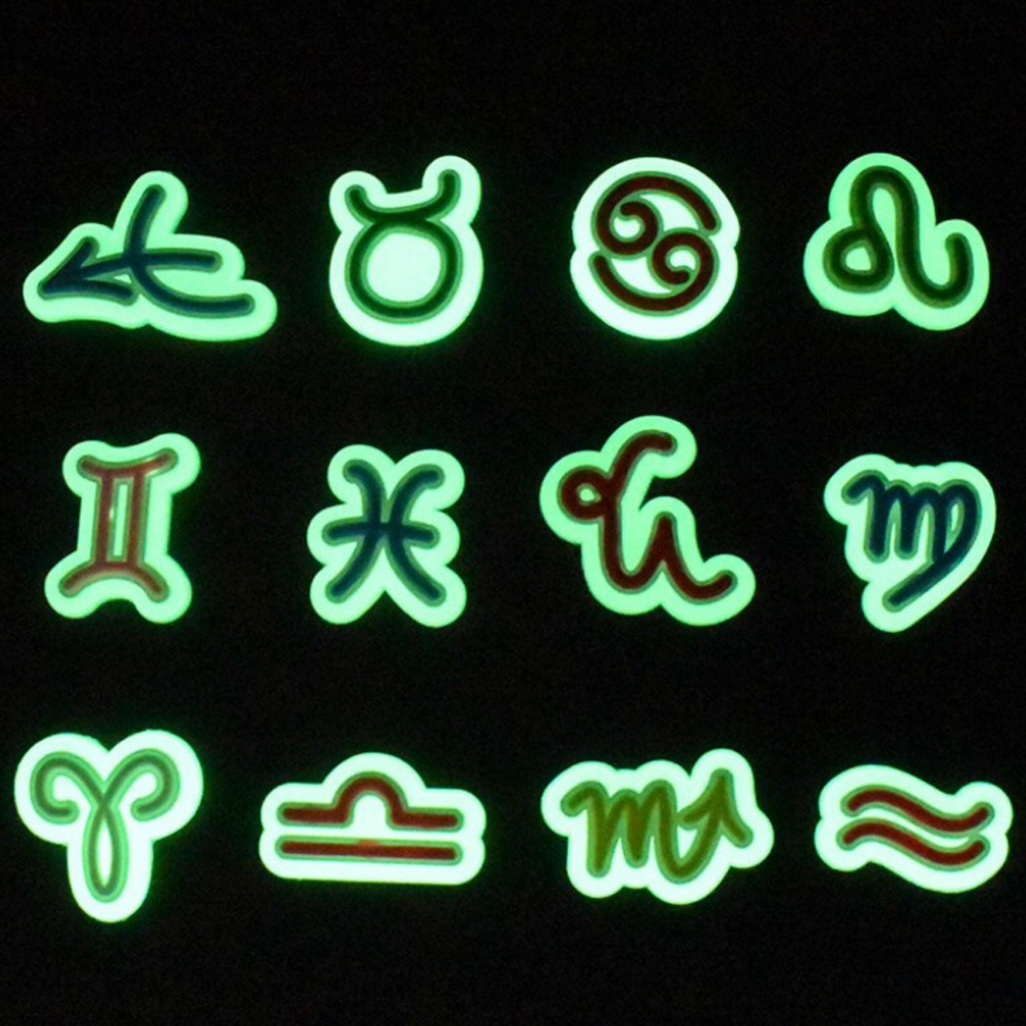 Zodiac Shoe Charms , Glow in the clog Charm,  Horoscope clog charm
