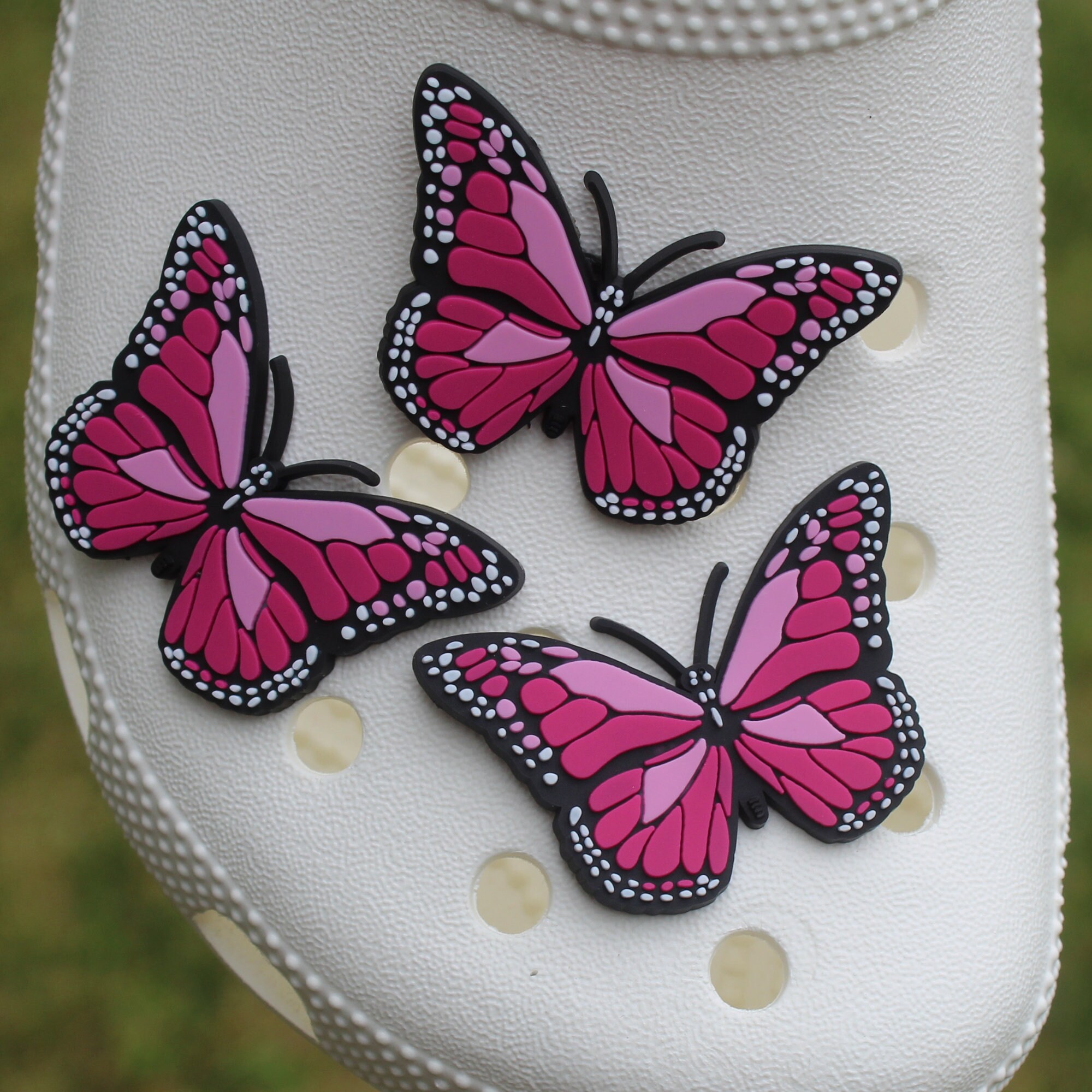 butterfly show charm, trendy Shoe Charms Set, Pink butterfly charm- l…