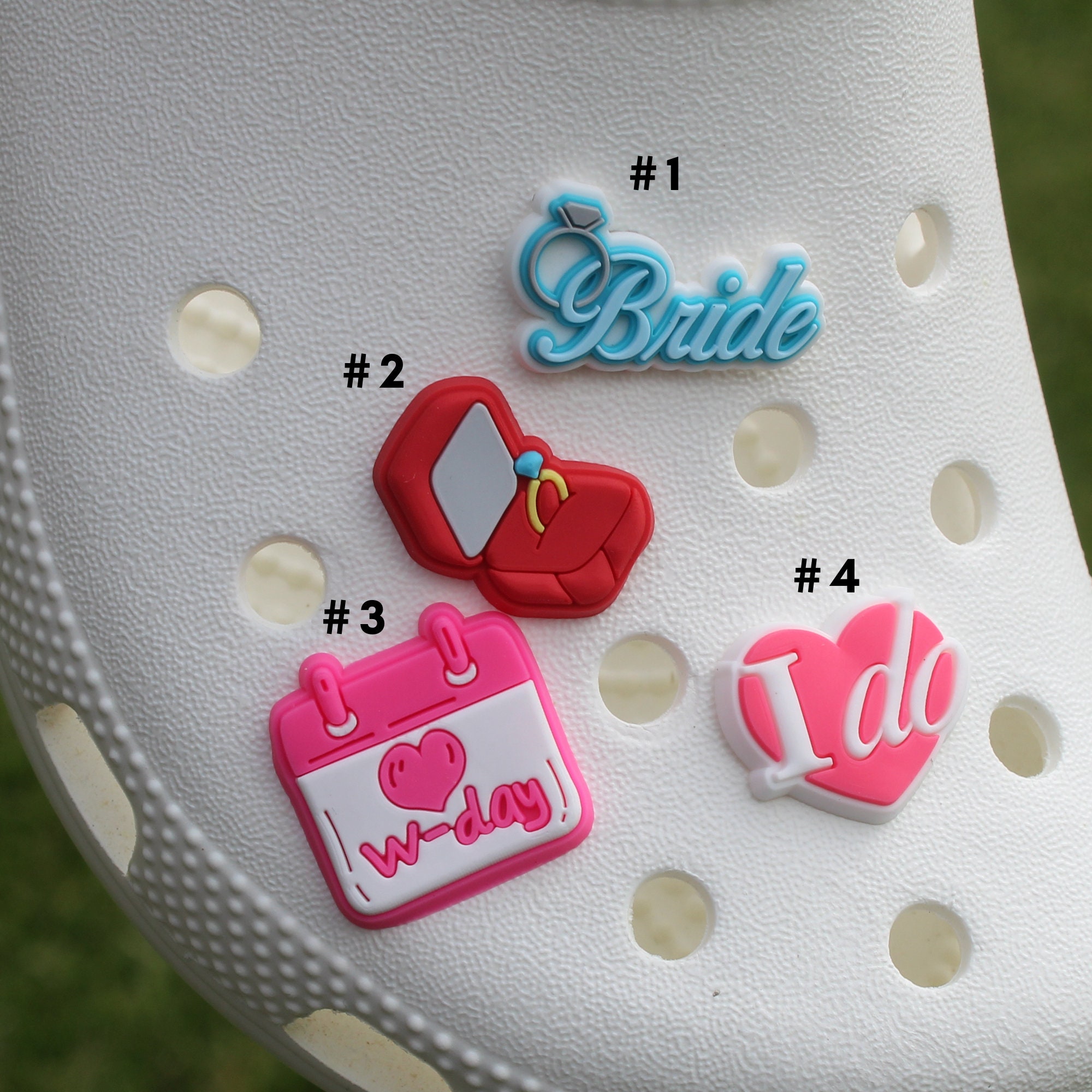 Wedding croc charms set , Bride croc charms, charm set, bride croc ch…