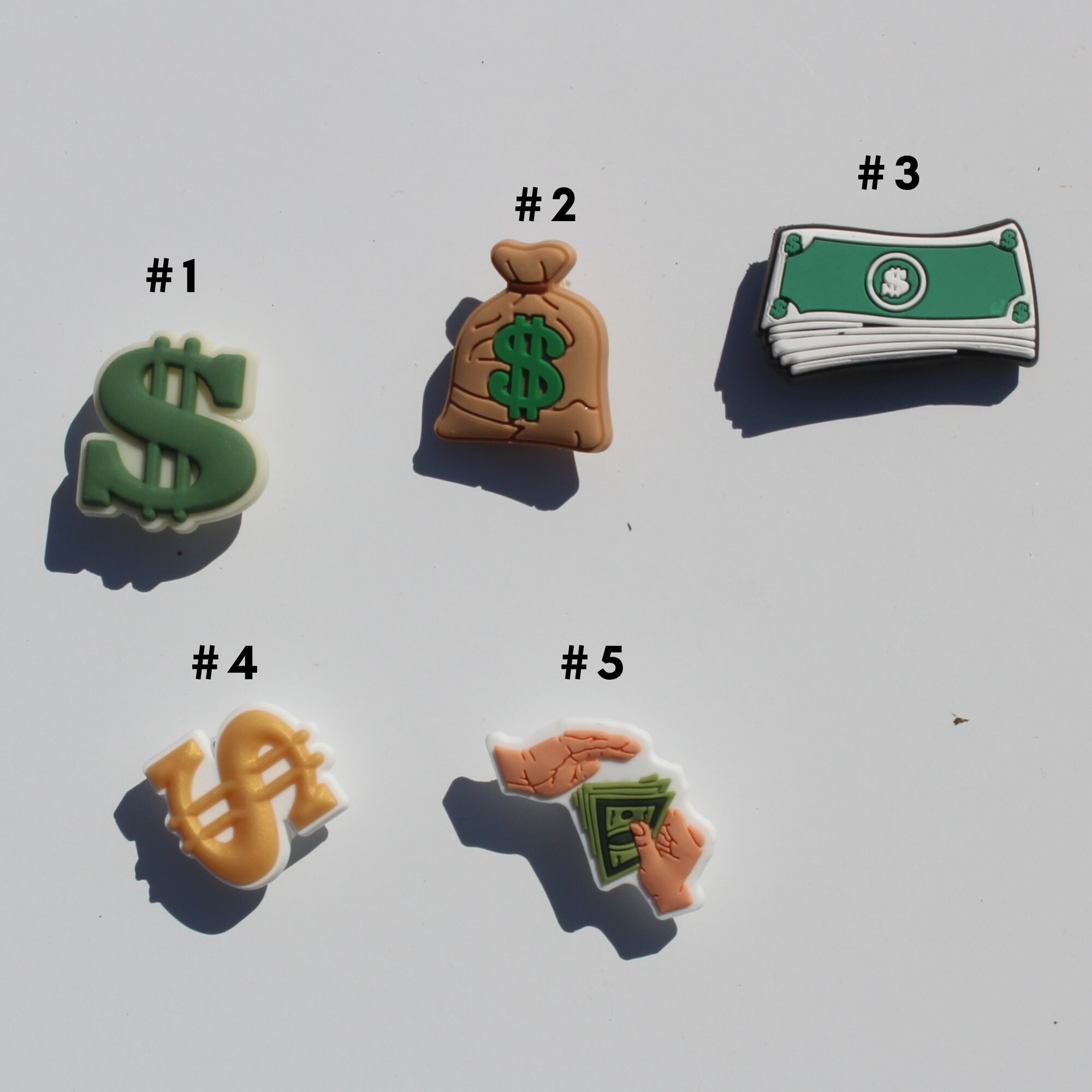 Money croc charms , dollar croc charms, clog charms
