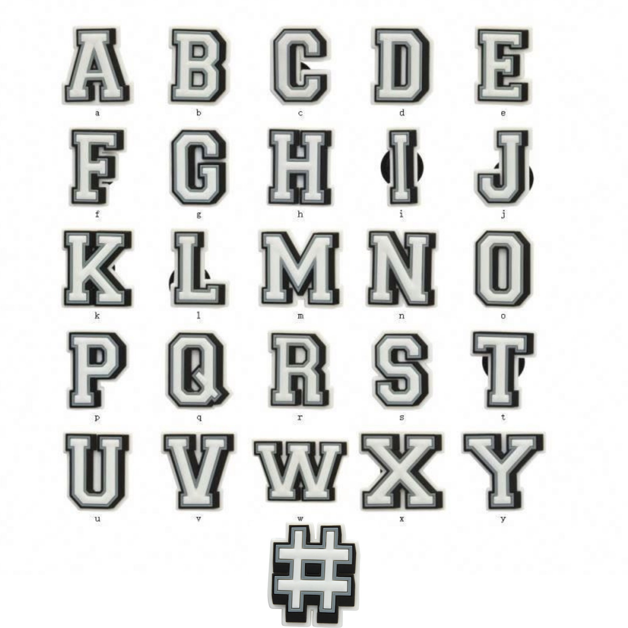 Alphabet Letter Charms , Shoe Charm Accessories for clogs, Alphabet C…