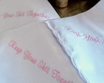 Embroidered Wedding Handkerchief - Funny Bride/Groom Gift