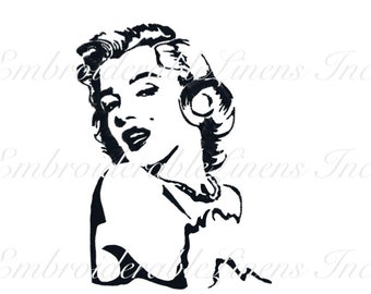 Marilyn Monroe - Embroidery Machine Design- 5x7- INSTANT DOWNLOAD