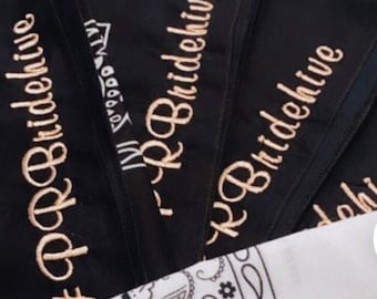 Personalize your Own Bandana, 100% Cotton Embroidered with your Words, Font and Thread Color. Pets, Weddings, Bachelor, Bachelorette Party!