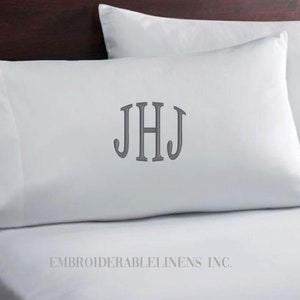 Personalized Monogrammed Pillowcase, Embroidered In Your Choice of Thread/Font. Sophisticated and Classy, Soft Cotton, Personalized Pillow