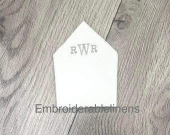 Mens Pocket Square, Embroidered Monogrammed, Classy, Sophisticated, for all occasions, everyday wear. Dad Gift, Wedding Gift, Groom Gift!