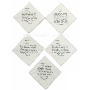 Handwritten Handkerchief- Embroidered in Your Handwriting- Embroidered Wedding Handkerchief- Wedding Keepsake Vows Personalized Handkerchief