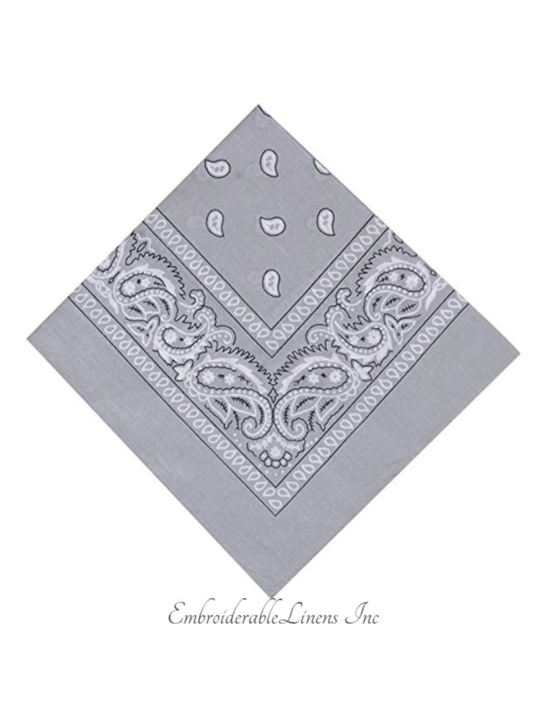 Bandana Custom Embroidered With Up To 3 Words- 100/% Cotton By EmbroiderableLinens Inc Embroidered In Your Choice Of Color