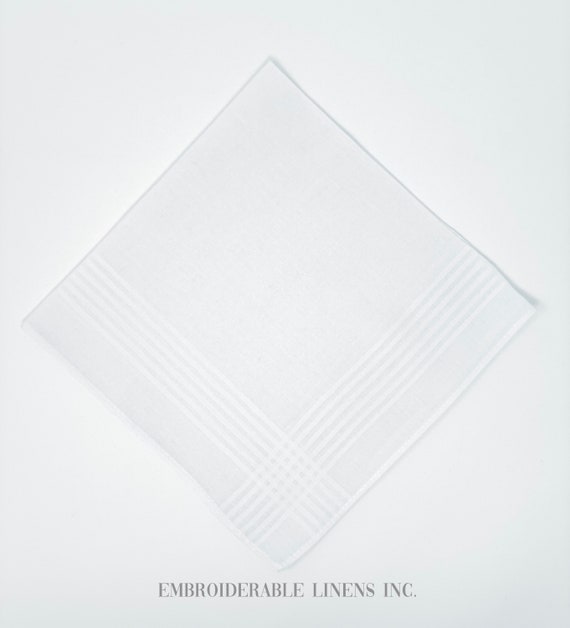 Blank Cotton Handkerchief Great for Embroidery Classic White 100% Cotton  Handkerchief. Ready to Ship Mens Handkerchief Handkerchief Gift 